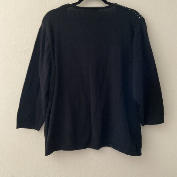 CATHY DANIELS BLACK WITH SILVER STUD ACCENTS TOP PLUS - Picture 9 of 12